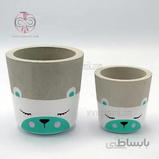 گلدان بتنی عروسکی خرس