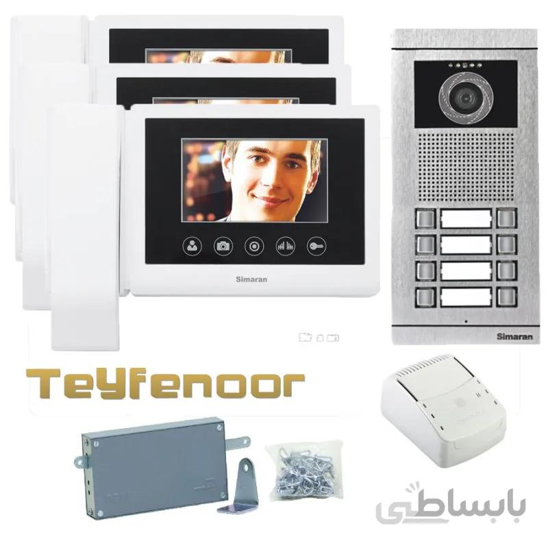 پکیج ایفون HS-43TKM100I با پنل تصویری سیماران 1تا 16 واحد