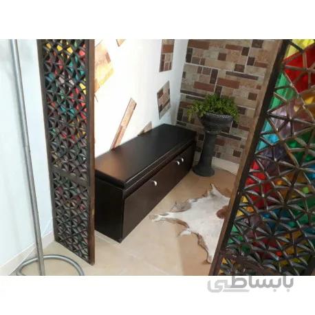جاکفشی مدرن کمد دار 3 درب با نشینمن چرمی