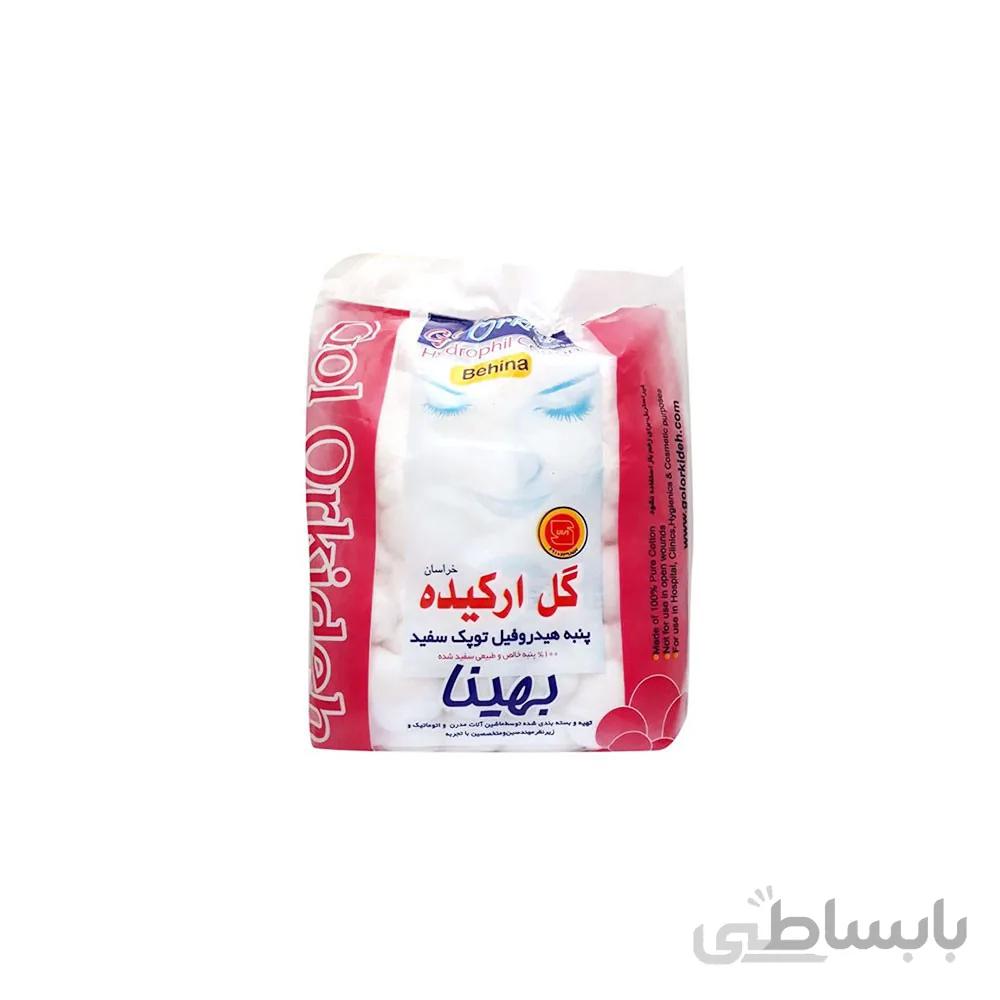 پنبه توپک سفید گل ارکیده 100 گرم