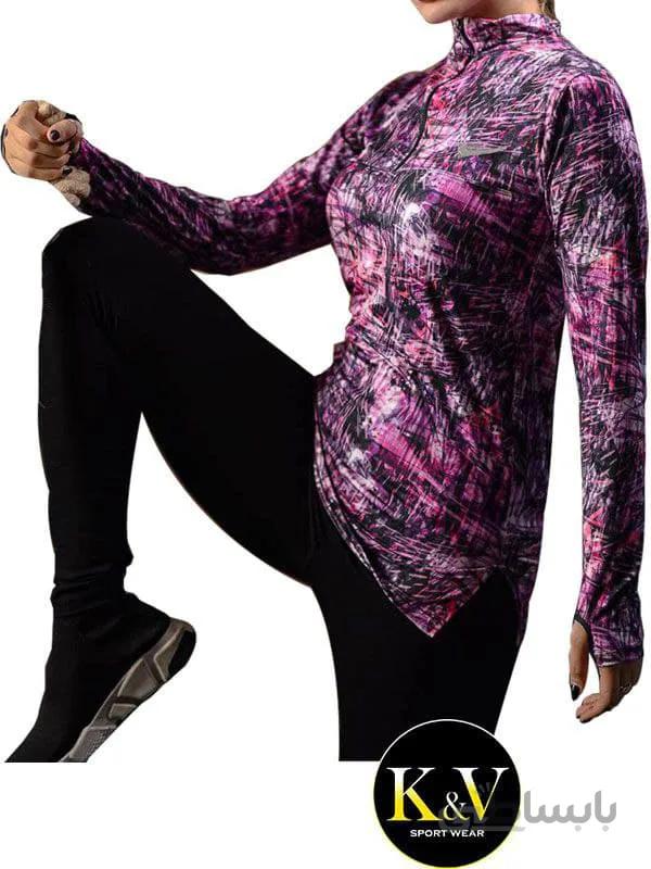 تیشرت نیم زیپ فینگردار ورزشی زنانه NIKE کد 06 ا NIKE Womens Sports Finger T Shirt Code 06