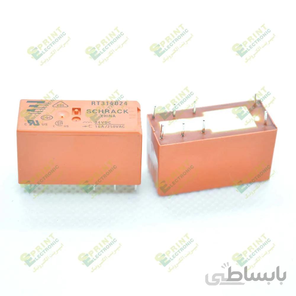 رله 24 ولت ارتفاع کوتاه 8 پایه 16 آمپر SCHRACK RT314024