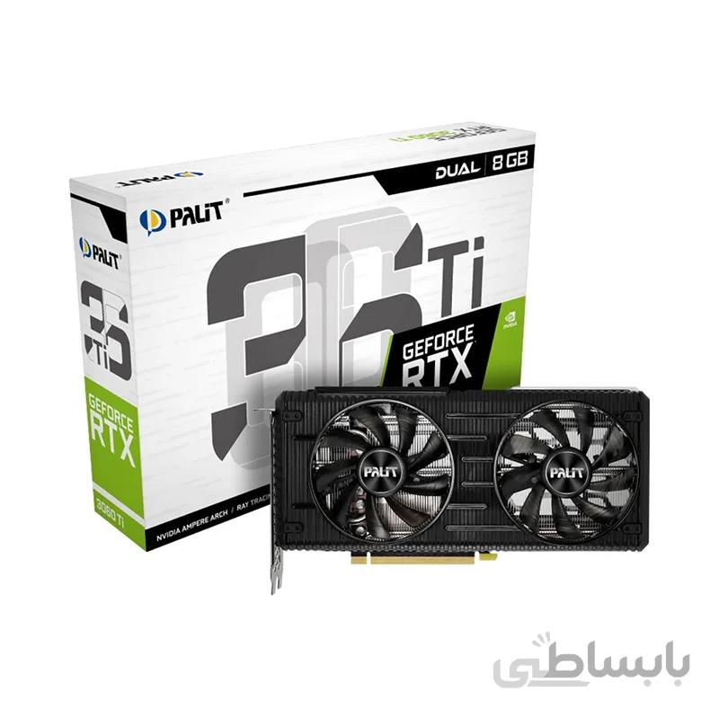 کارت گرافیک Palit GeForce RTX 3060 Ti Dual Lhr ا Palit GeForce RTX 3060 Ti Dual graphics card