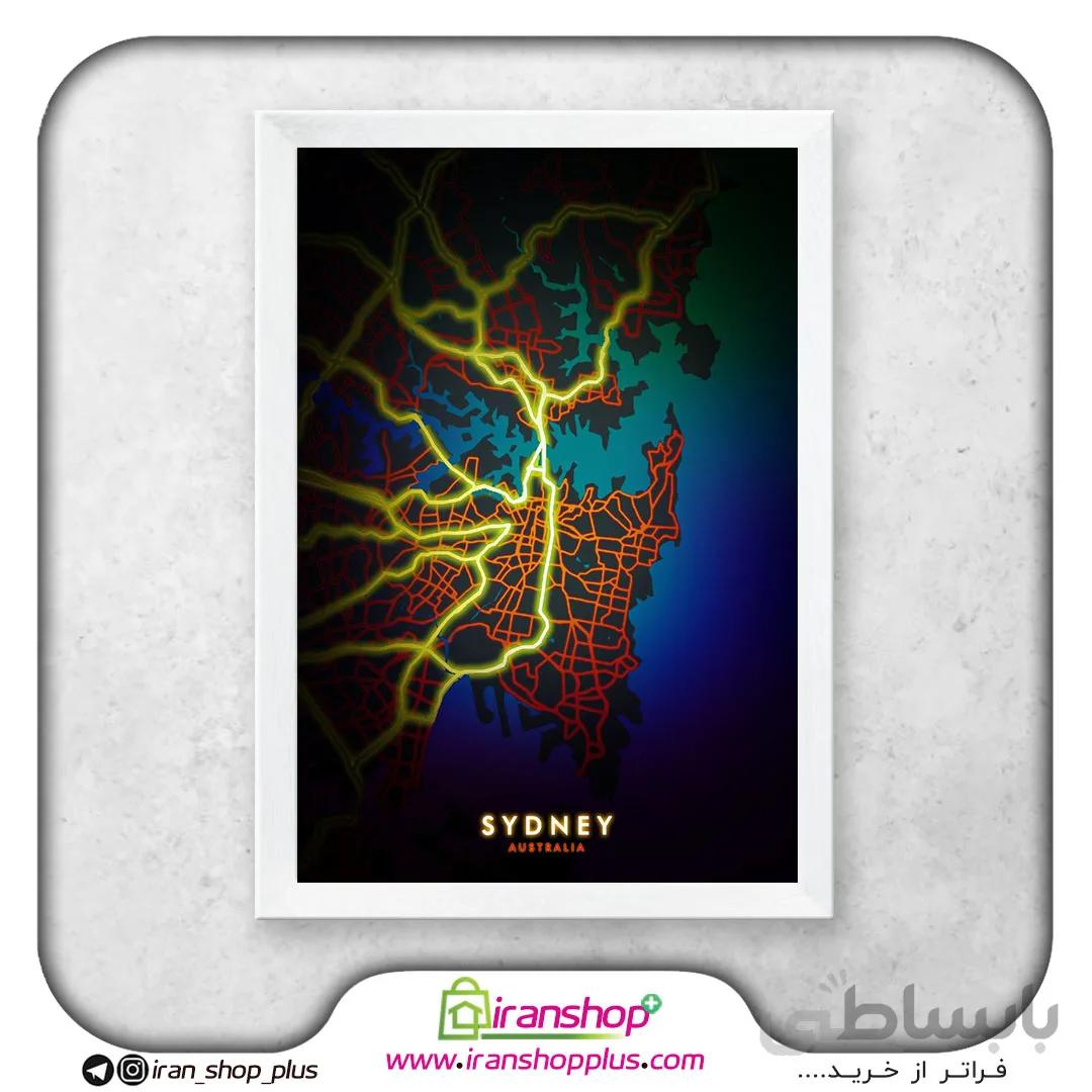 تابلو نقشه شهر سیدنی با تم Cartograghy