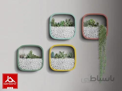 پک دو عددی گلدان رنگی چوبی ا ساخته شده با چوب درختان جنگلی