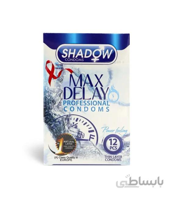 کاندوم تحریک کننده تاخیری شادو Shadow مدل Max Delay - بسته 12 عددی
