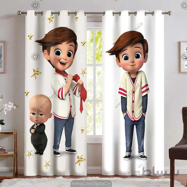 پرده اتاق پسرانه بچه رئیس pk-2053a