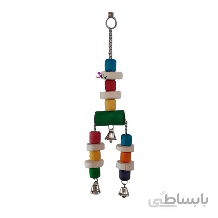 اسباب بازی پرنده اوشکایا آویز چوبی زنگوله دار