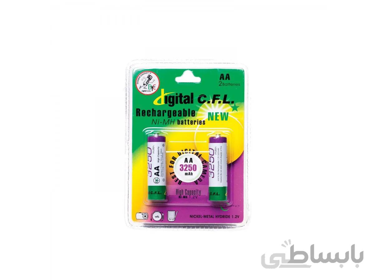 باتری قلمی شارژی برند CFL با ظرفیت 3250 میلی آمپرساعت ا CFL Rechargeable AA Battery 3250 mah