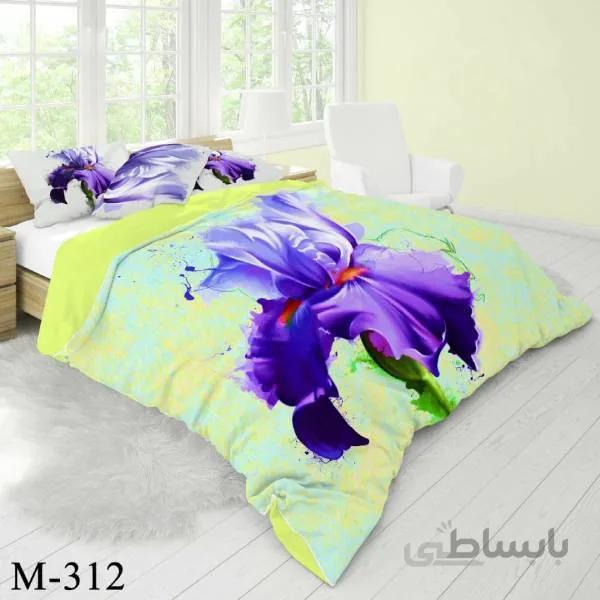 روتختی سه بعدی ساتن ابریشم ترک طرح گلدار - کد M 312