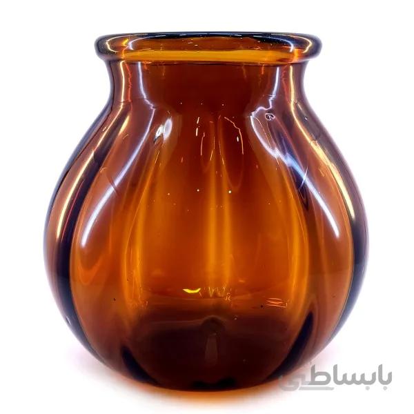 گلدان شیشه ای نارون بزرگ عسلی