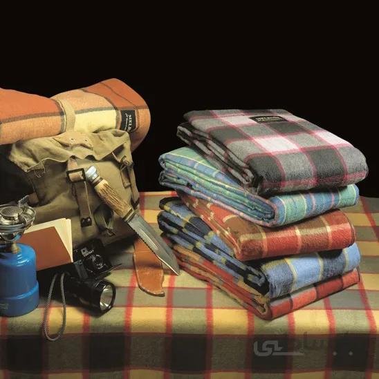 پتو سفری رزین تاژ چهارخانه نارنجی
