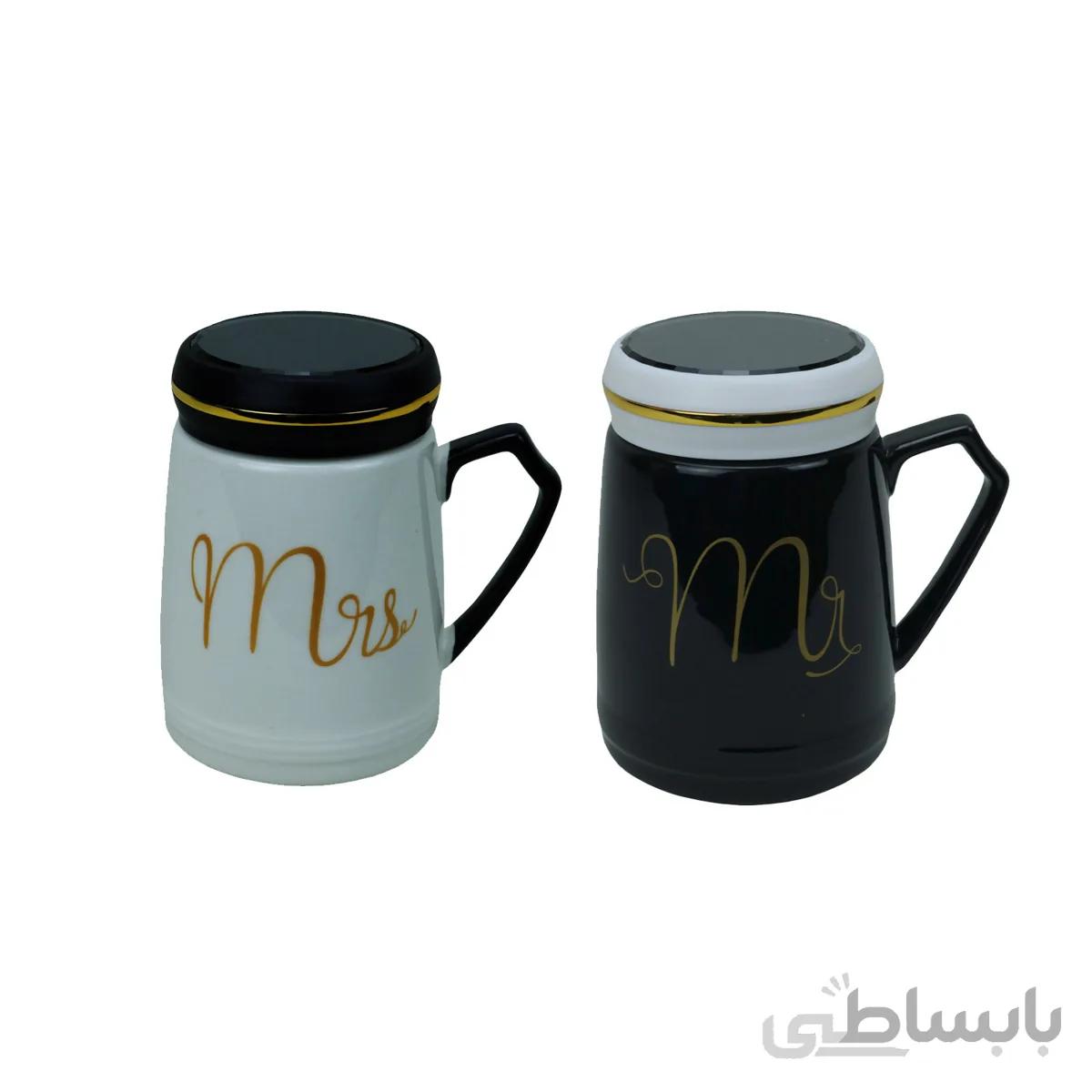ماگ درب فلاکسی طرح خانم و آقا ( MR & MRS ) کد 8448