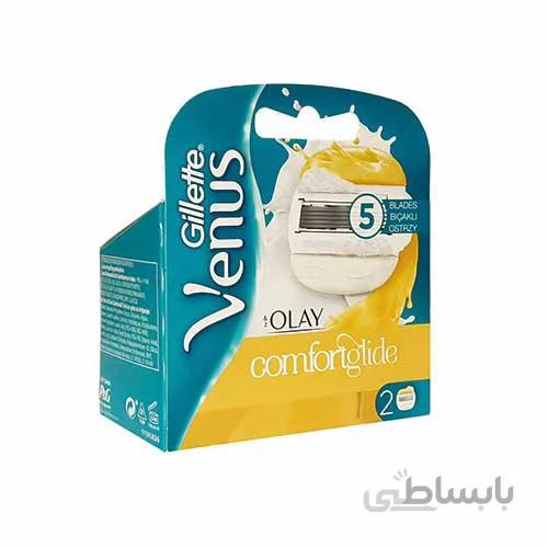 تیغ یدک 2 عددی مدل Venus Olay ا Gillette Venus Razor Blades Refill Original x4