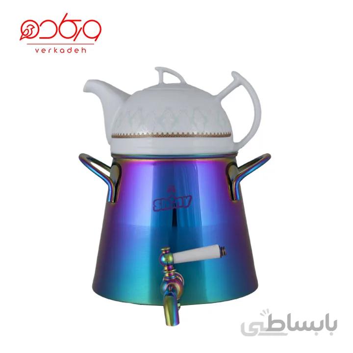 کتری قوری هفت رنگ هرمی ۴ لیتر