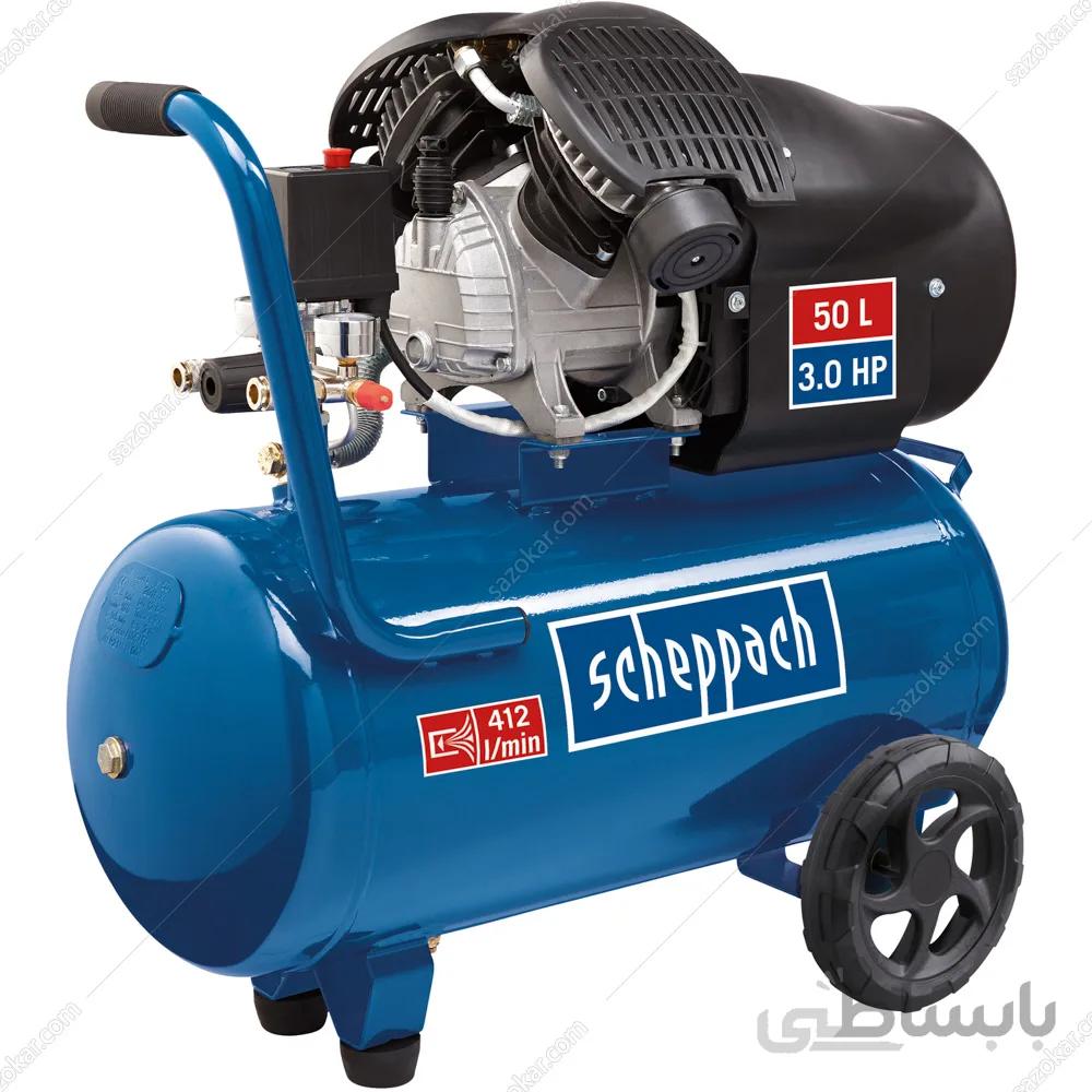 کمپرسور باد 2 سیلندر 50 لیتری 2200 وات 8 بار شپخ مدل 5906101901 - HC52DC ا Scheppach 5906101901 - HC52DC DOUBLE CYLINDER COMPRESSOR