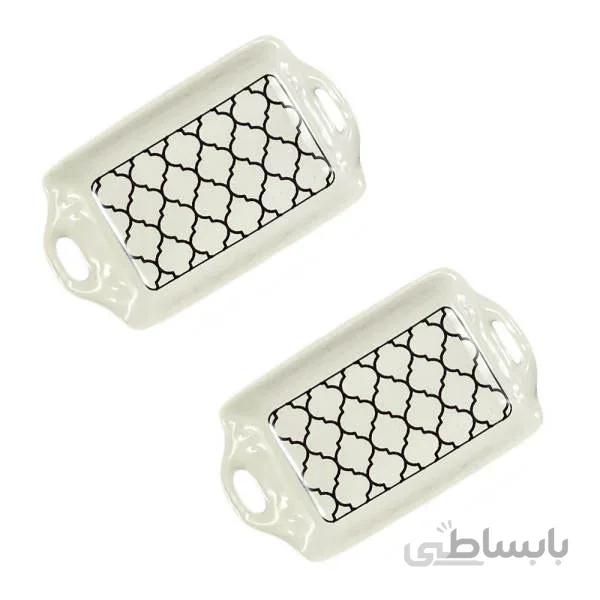 ظرف سرو مایا هوم طرح مستطیل بسته دو عددی کد 003