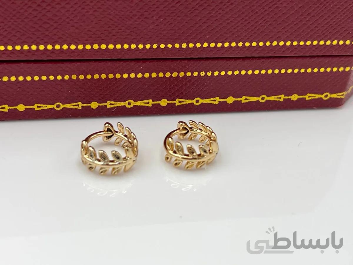گوشواره ژوپینگ حلقه ای طرح برگ