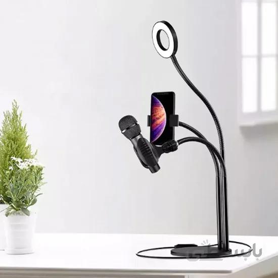 رینگ لایت و هلدر موبایل و استند میکروفن A16