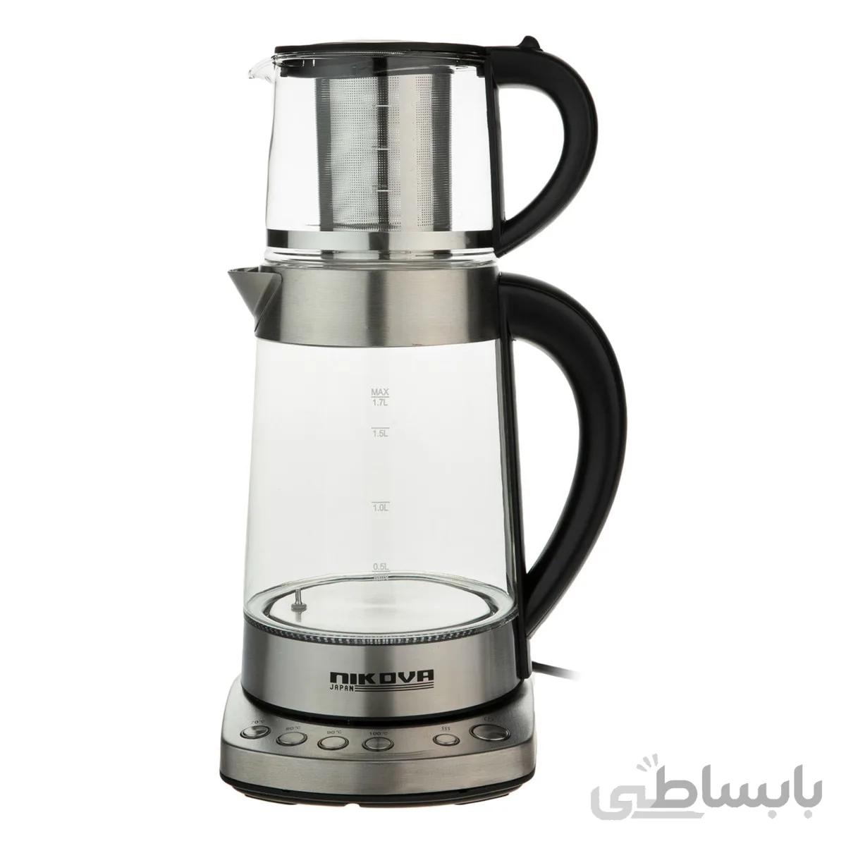 چای ساز نیکووا مدل NTK-201 با پایه استیل و توان 2400 وات
