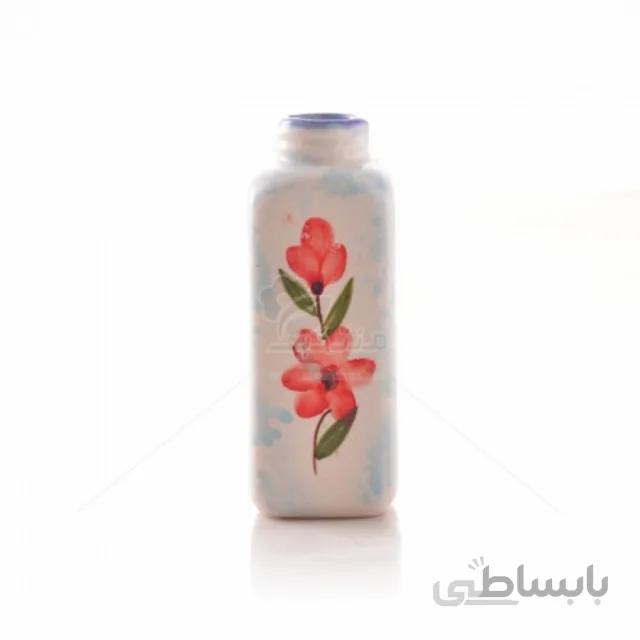 گلدان سرامیکی استوانه ای طرح شکوفه ارتفاع 18 سانتیمتر