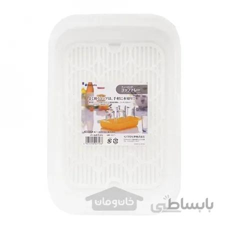 سینی پلاستیکی فنجان رنگ سفید مرواریدی(ساخت ‌ژاپن)