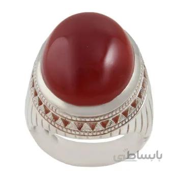 انگشتر نقره مردانه مدل عقیق سرخ کد am_1844