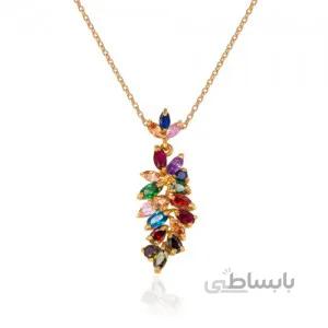 آویز طلا زنانه طرح خوشه انگور مولتی کالر کد CP312