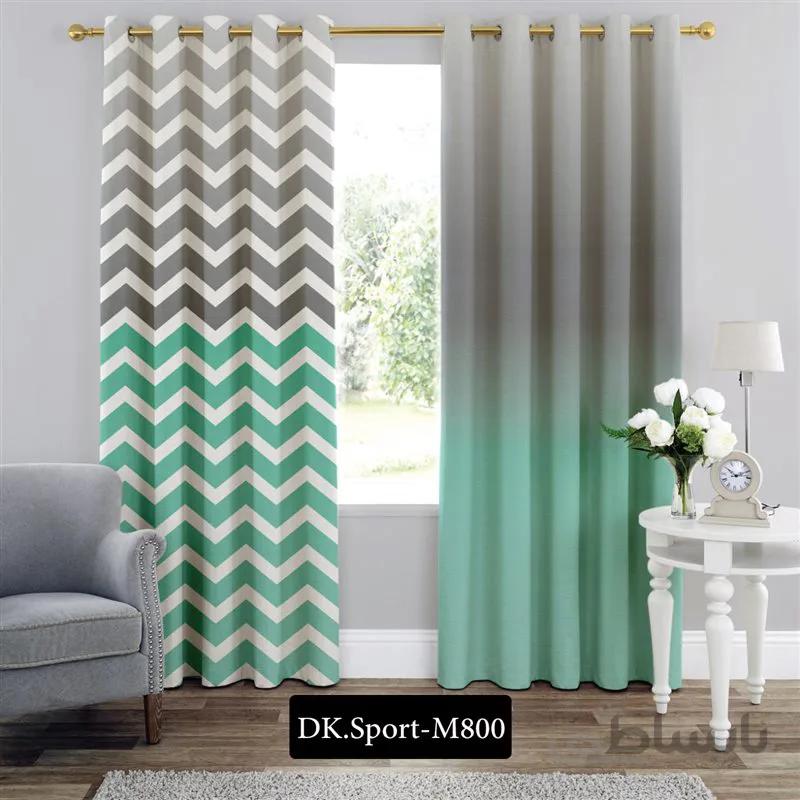 پرده پانچی (هازان و مخمل) کد DK.S.M800 طرح اسپرت سه رنگ