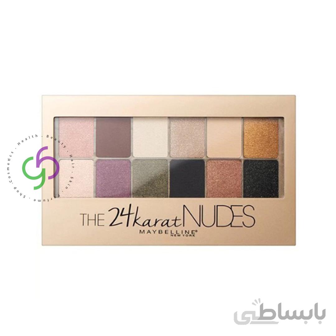 پالت سایه چشم ۱۲ رنگ میبلین مدل ۲۴ کرات نود Maybelline The 24karat Nudes Eye Shadow Palette