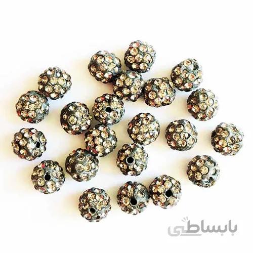 مهره نگین دار مشکی 10mm بسته 25 عددی