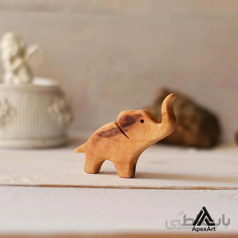 گردنبند چوبی طرح فیل