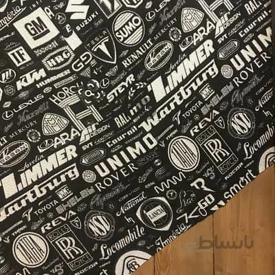 پارچه ریون نخ طرح ژورنالی رنگ مشکی کد 2103