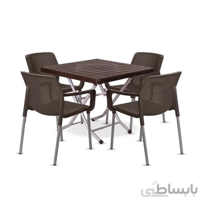 ست 4 نفره میز و صندلی پلاستیکی صبا