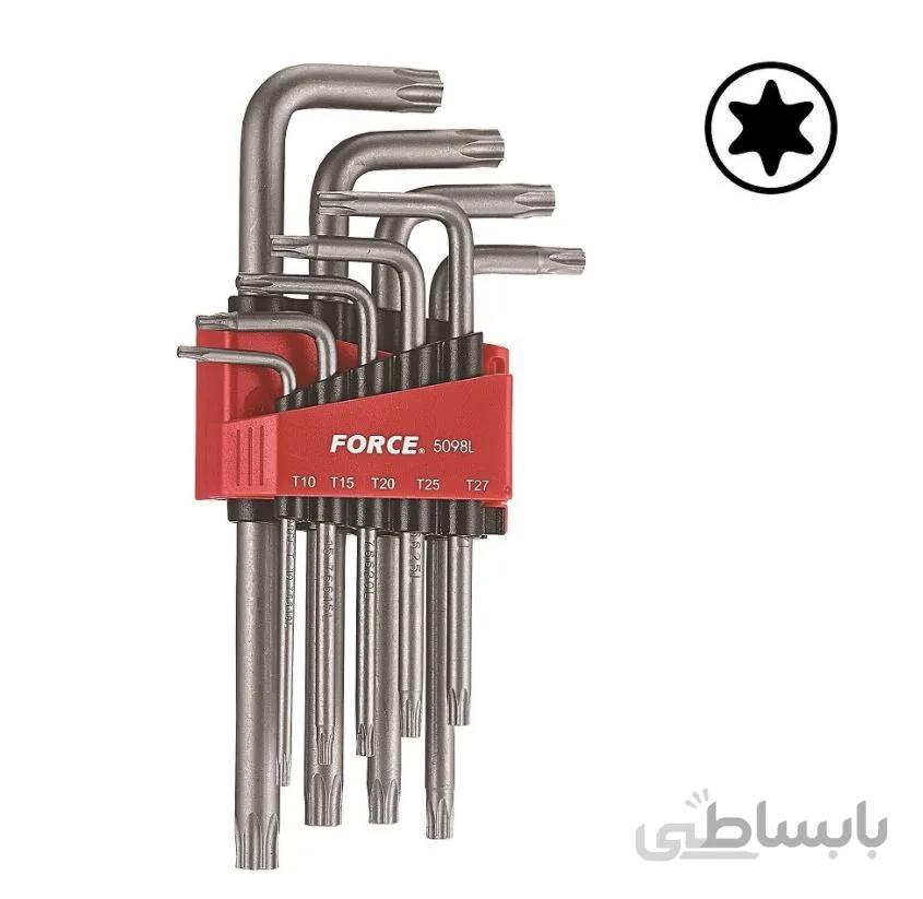 سری آچار ستاره ای بلند 9 عددی فورس – FORCE مدل 5098L