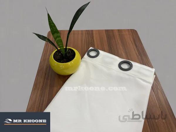 پرده آماده حریر گارنت ساده سفید