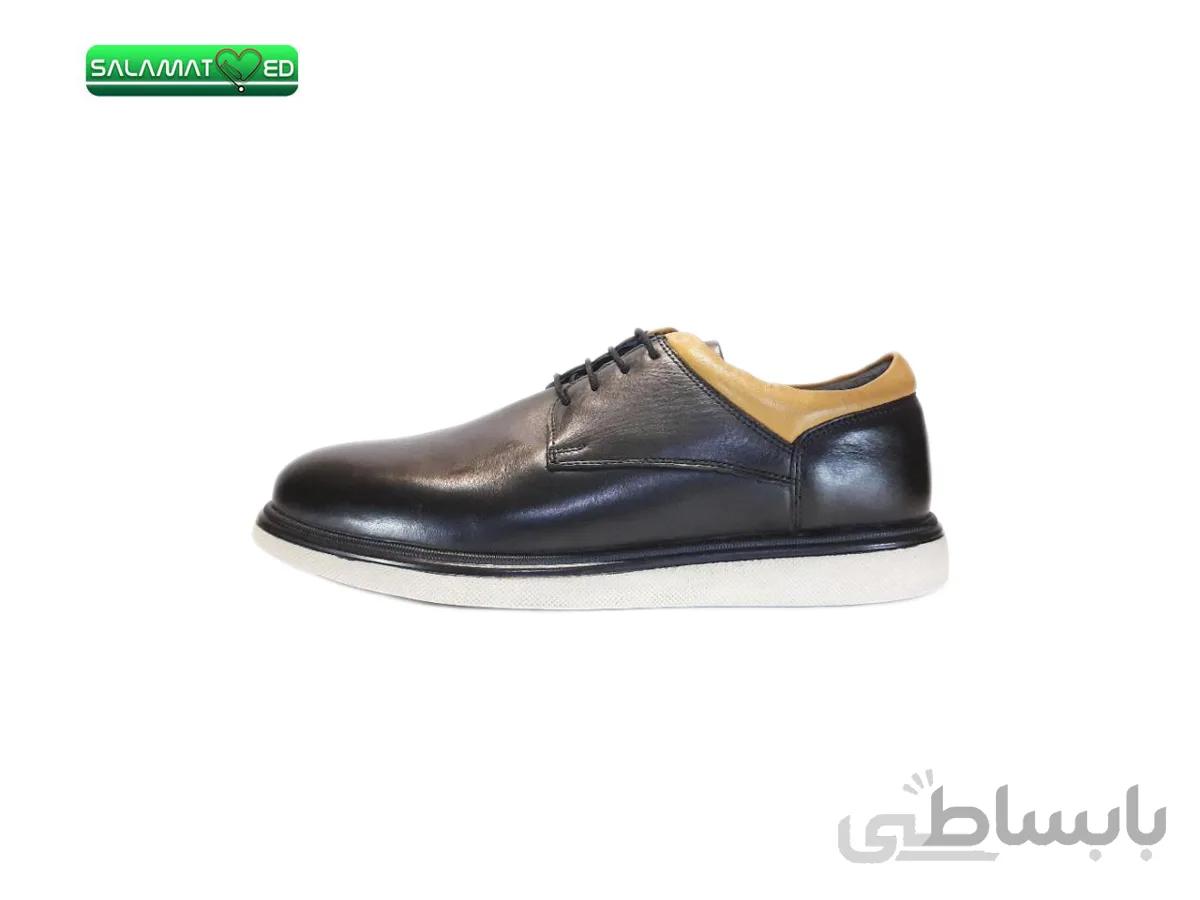 کفش طبی چرم مردانه جی اف اس مدل Plus رنگ مشکی
