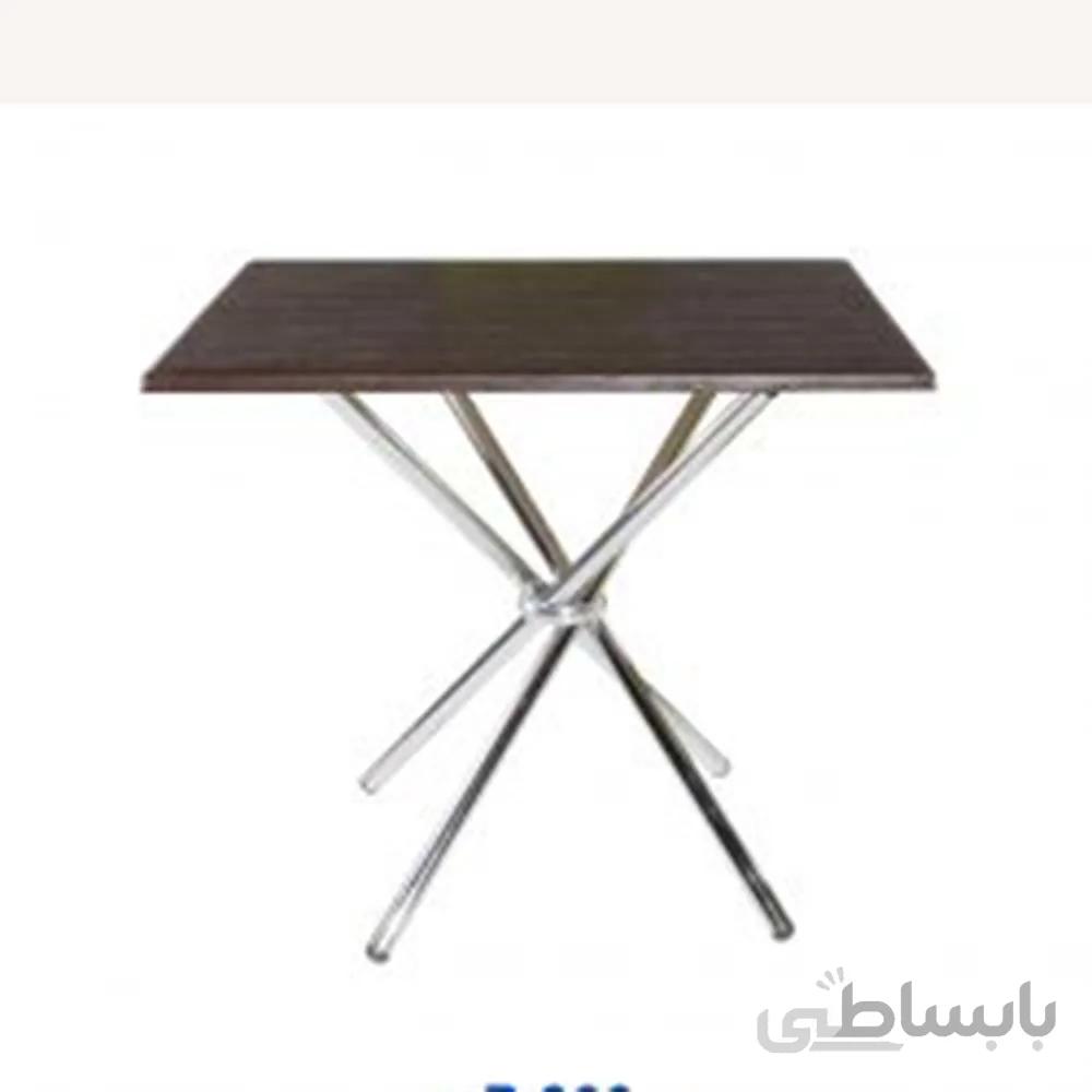 میز نهار خوری پایه کروم تاشو رویه MDFدر ۲رنگ )۸۰×۸۰×۷۳ مدل B900 راحتیران