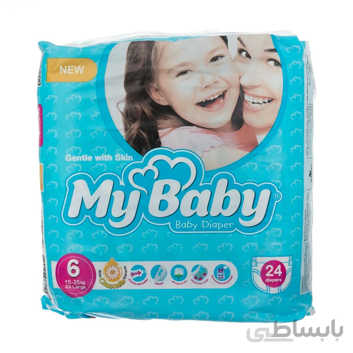 پوشک مای بیبی 24 عددی سایز 6 My Baby ا my baby Diapers size 6 code:6108