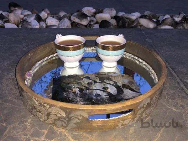 سینی گرد آیینه آنتیک