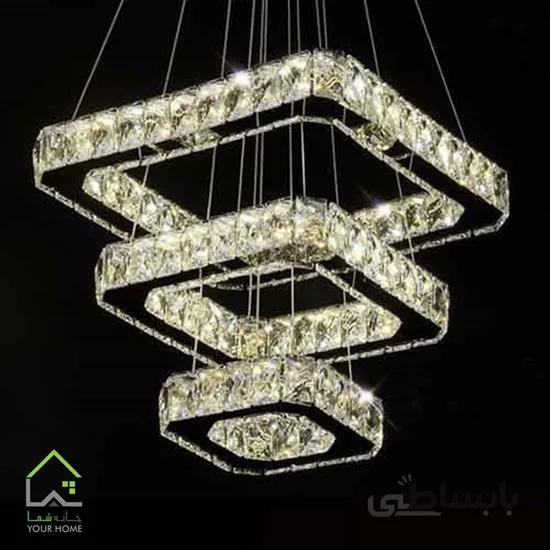 لوستر مدرن مربع سه طبقه