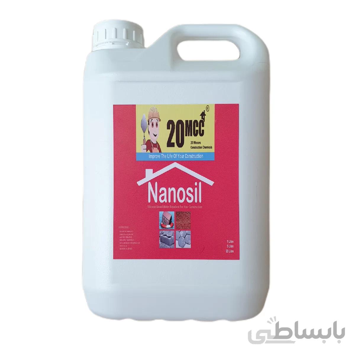 محلول نانو ابگریز و ضد اب کننده سطوح ساختمانی 20 میکرو مدل nanosilicon حجم 5 لیتر
