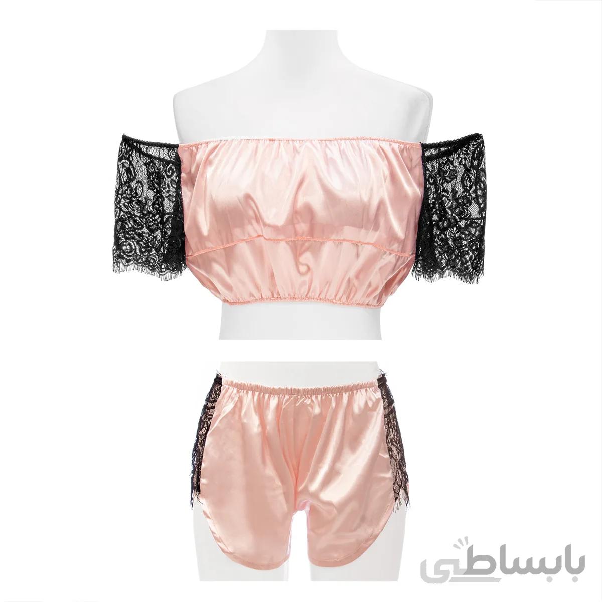 لباس خواب تاپ و شلوارک ساتن لورنزا 514
