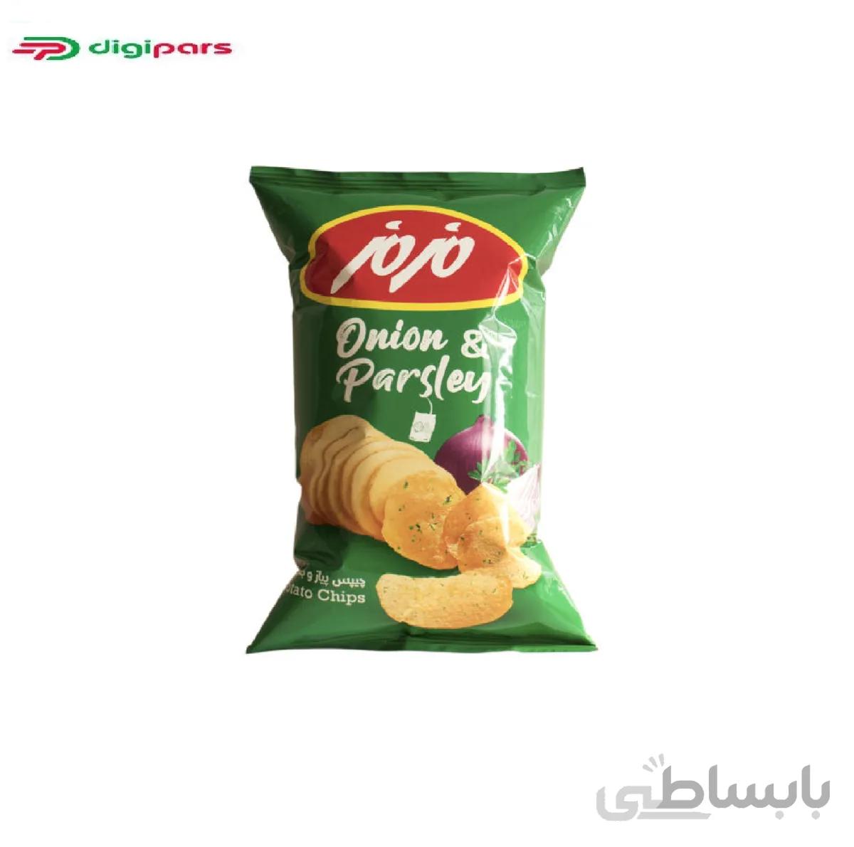 چیپس پیاز و جعفری مزمز