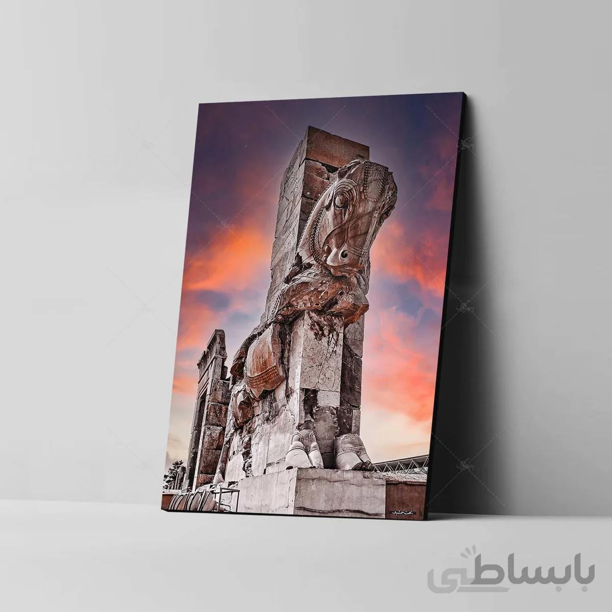 تابلو شاسی آواویز مدل نقش اسب در تخت جمشید کد 4G399