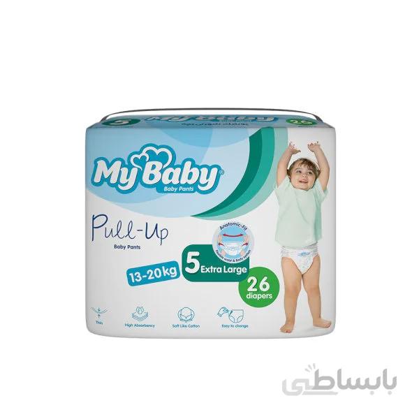 پوشک شورتی سری پول آپ سایز 5 مای بیبی - 26 عددی ا My Baby - Pull Up series economic short diapers, size 5 My Baby - 26 pcs