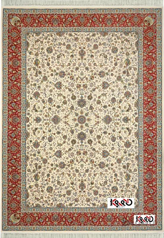 فرش کاشان 1200 شانه طرح افشان طناز برجسته کرم