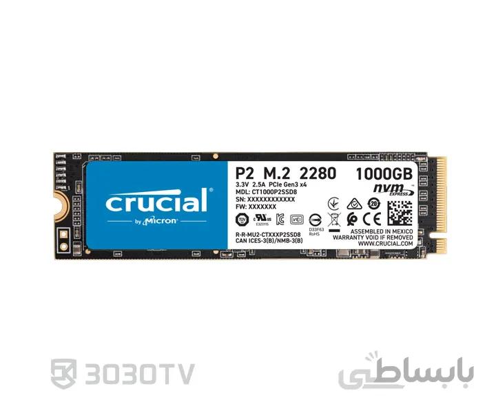 حافظه SSD کروشیال مدل Crucial P2 M.2 2280 1TB PCIe ا Crucial P2 NVMe PCIe M.2 2280 1TB Internal SSD
