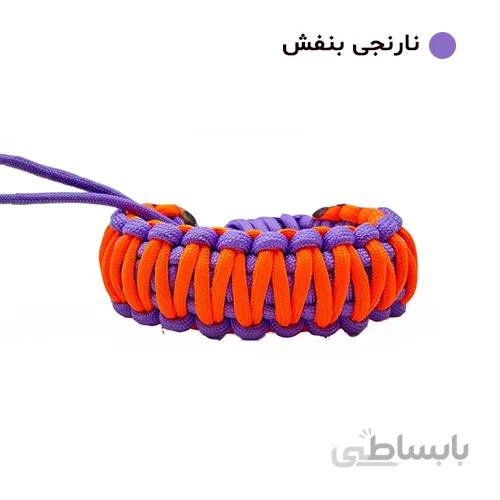 بند مچی دوربین عکاسی پاراکورد نارنجی بنفش Camera Strap Paracord 030