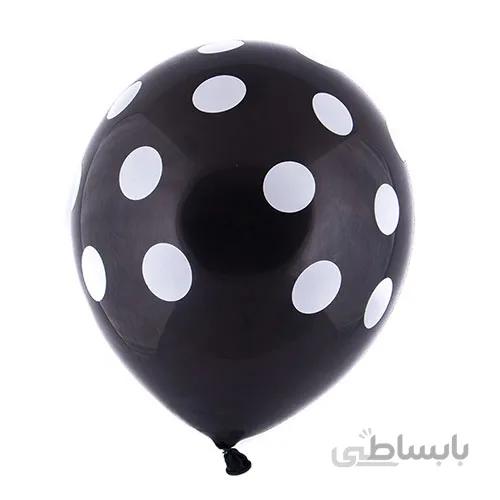 بادکنک لاتکس مشکی خال سفید
